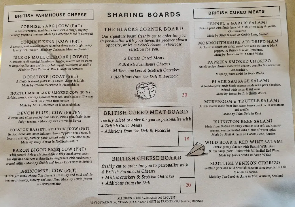 Menu_Blacks Corner_East Boldon_immagine_1