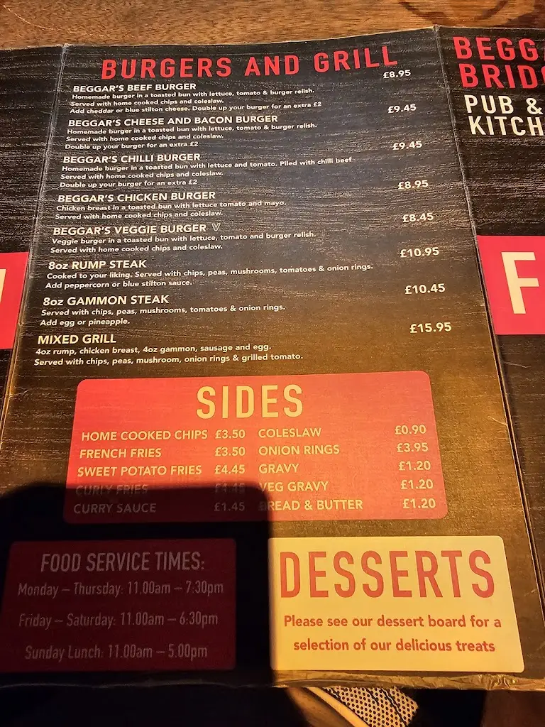 Menu_Beggar's Bridge - Pub & Kitchen_East Boldon_image_2