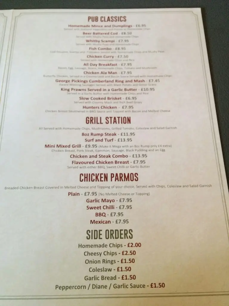 Menu_The Travelling Man_East Boldon_image_2