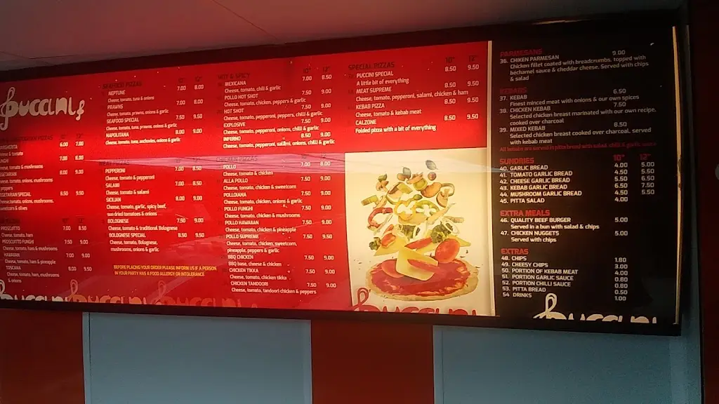 Menu_Puccini's_East Boldon_image_1