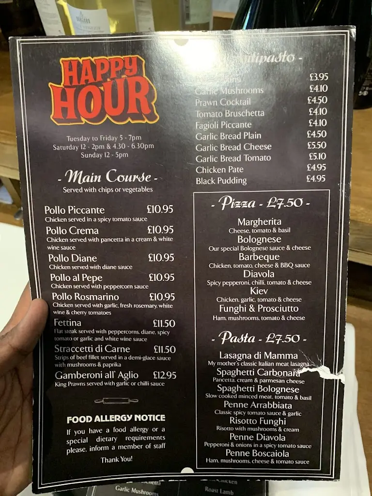 Menu_Volare Ristorante Italiano Boldon_East Boldon_image_3