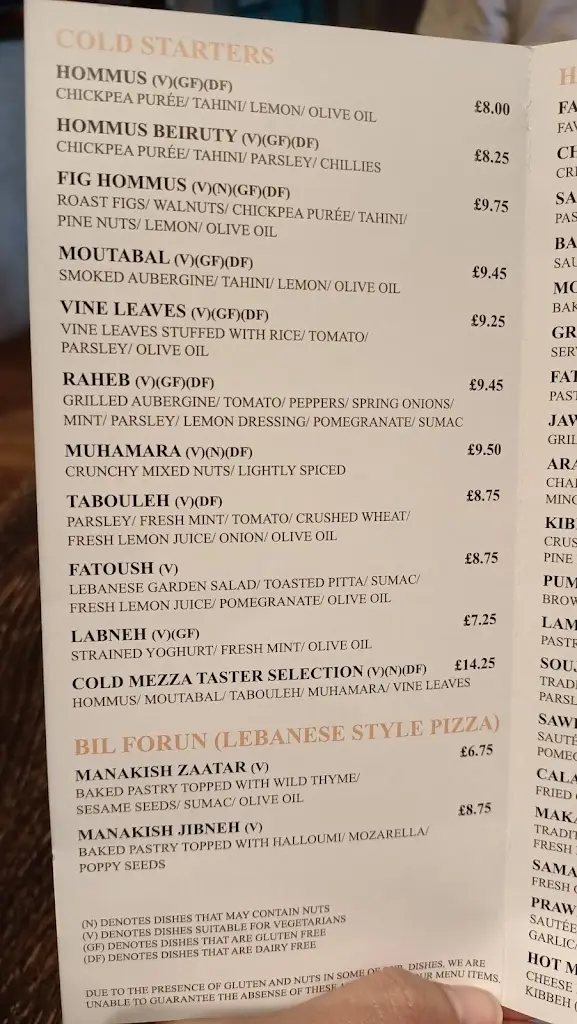 Menu_Mezzet Restaurant_East Molesey_image_1