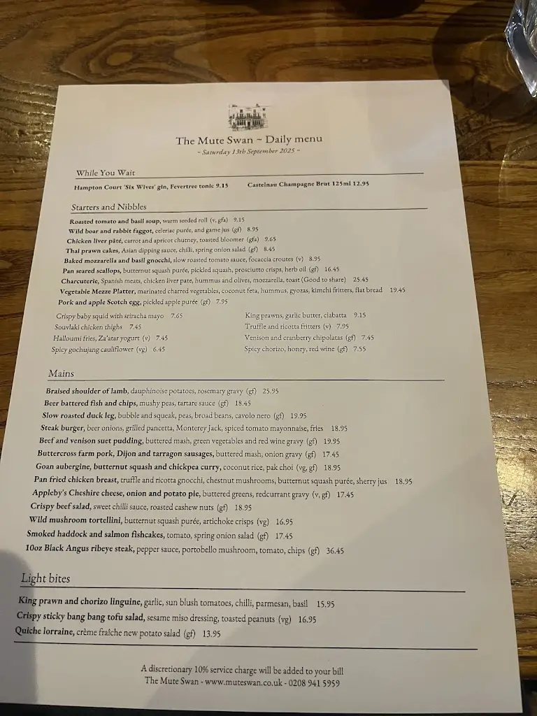 Menu_The Mute Swan_East Molesey_image_2