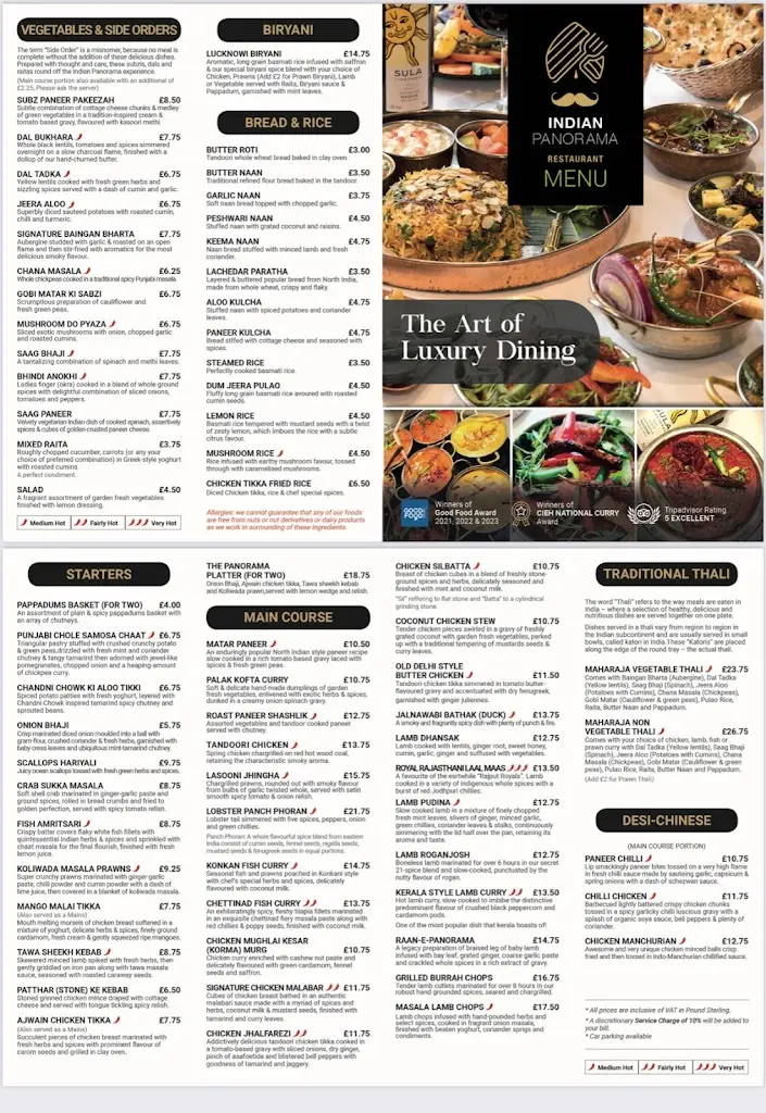 Menu_Indian Panorama - Indian Restaurant Near Me in Weybridge, Surrey, Esher, Molesey, Cobham, Leatherhead, Sunbury, Surbiton_East Molesey_image_1