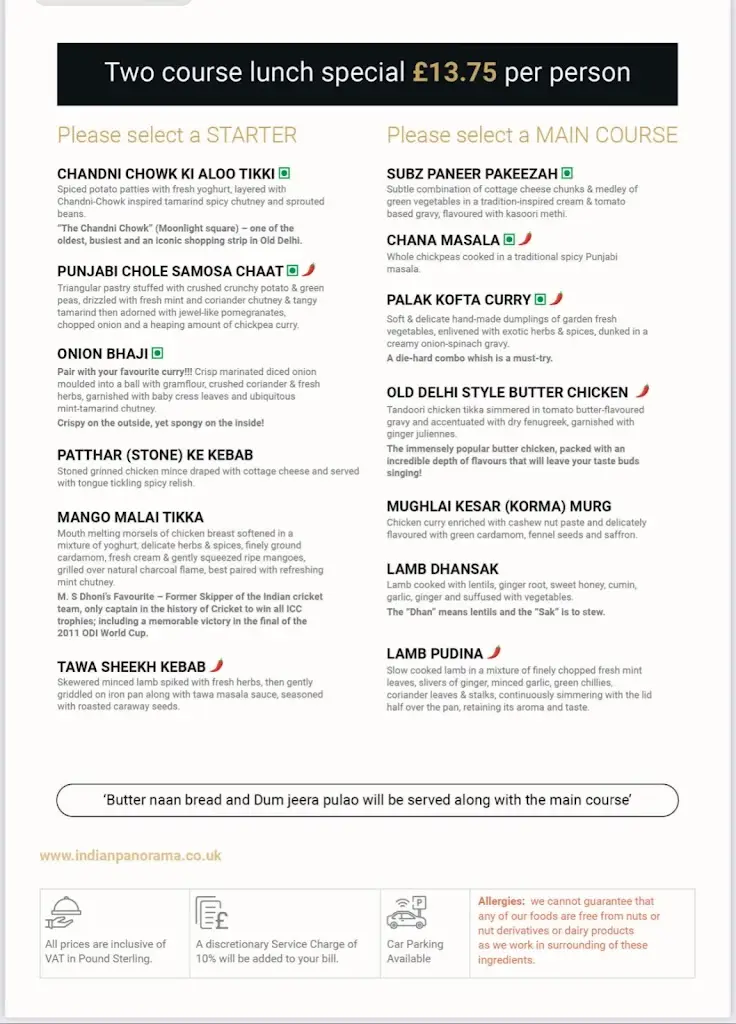 Menu_Indian Panorama - Indian Restaurant Near Me in Weybridge, Surrey, Esher, Molesey, Cobham, Leatherhead, Sunbury, Surbiton_East Molesey_image_3