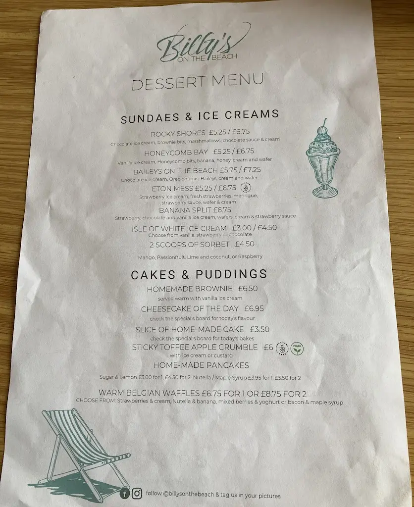 Menu_The Beach (was Billy's)_East Wittering_immagine_1