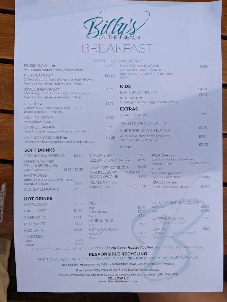 Menu_The Beach (was Billy's)_East Wittering_immagine_4