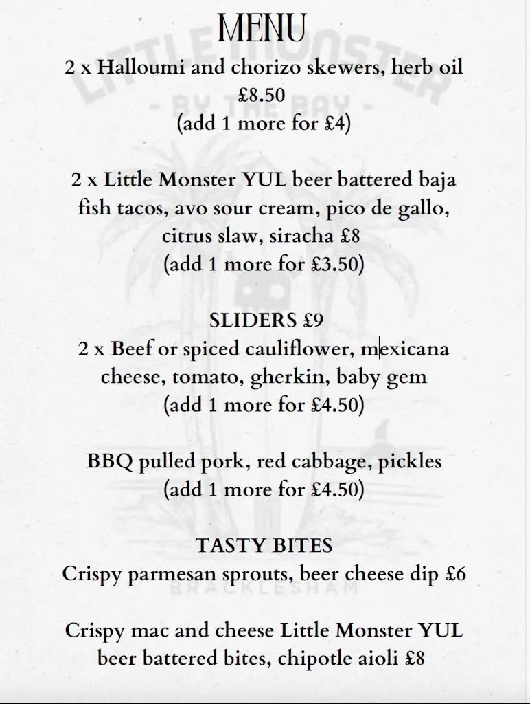 Menü_Little Monster By The Bay_East Wittering_Bild_1