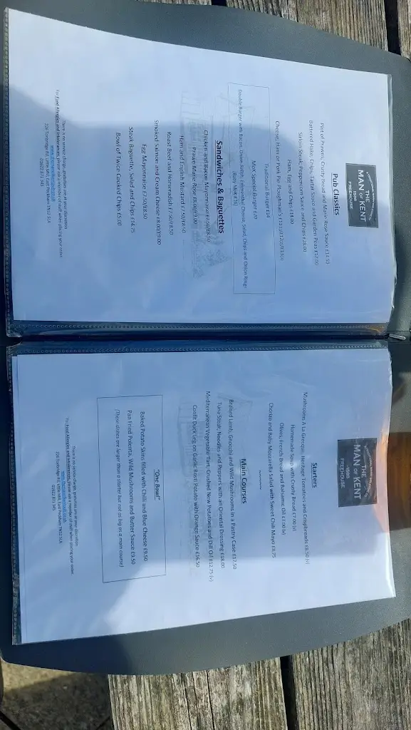 Menu_The Man of Kent_East Peckham_image_1