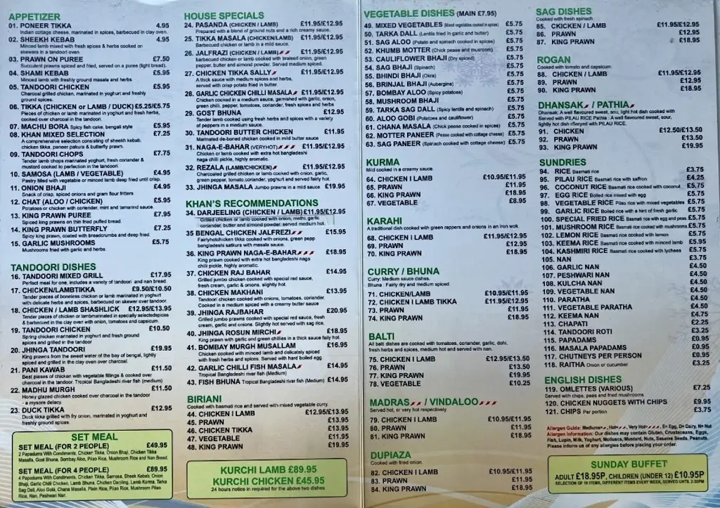 Menu_Khan Spice_East Peckham_image_1