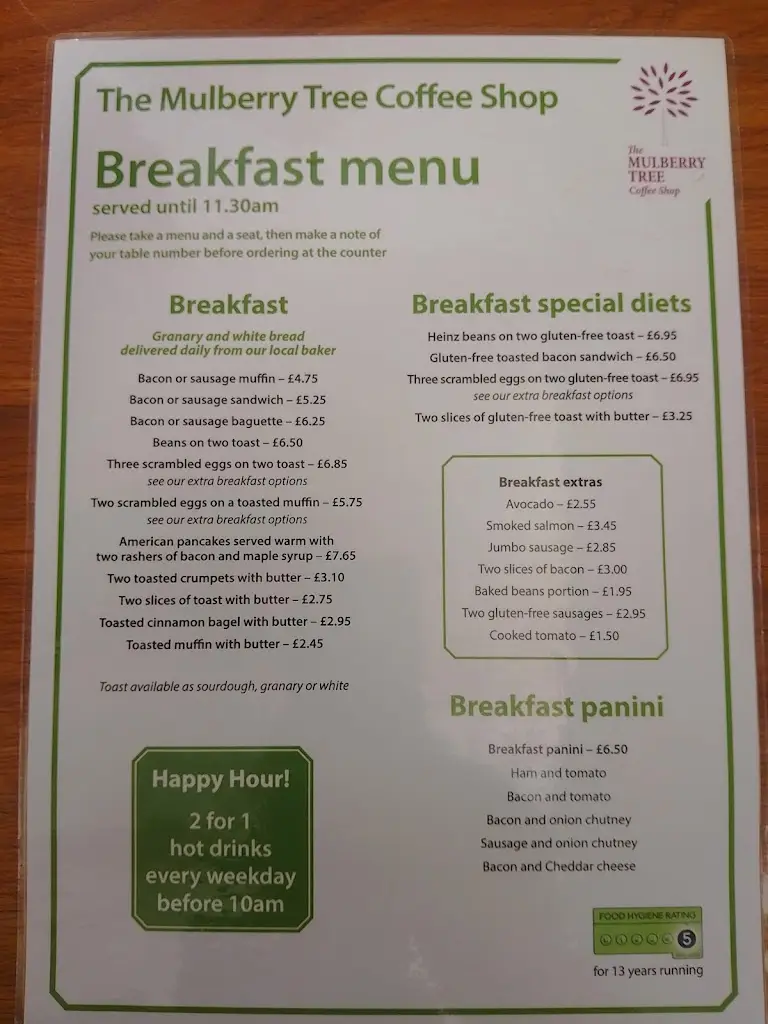 Menu_The Mulberry Tree Coffee Shop_East Peckham_image_1