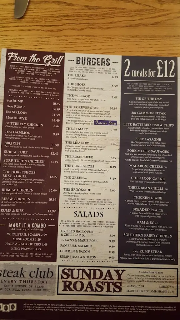 Menu_The Three Horseshoes_East Leake_image_2