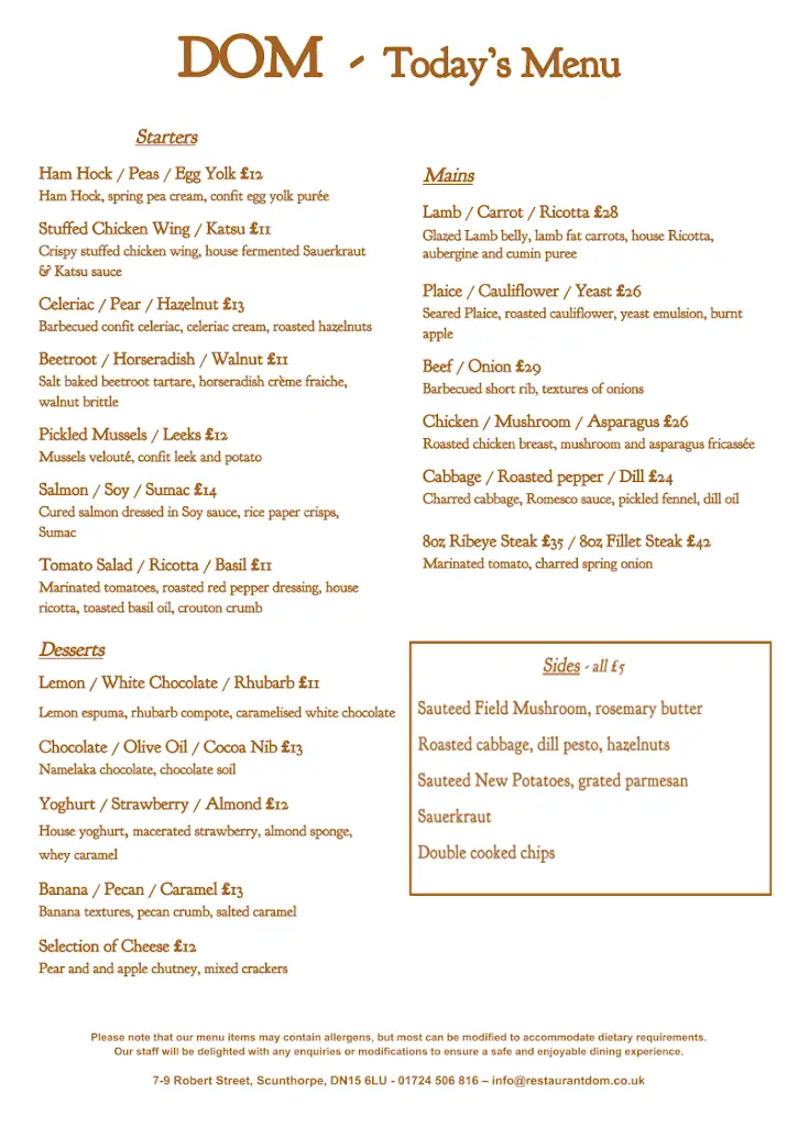Menü_Restaurant DOM_Eastoft_Bild_2