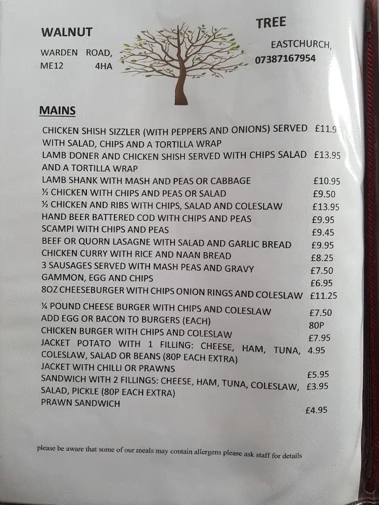 Menu_The Walnut Tree_Eastchurch_image_4