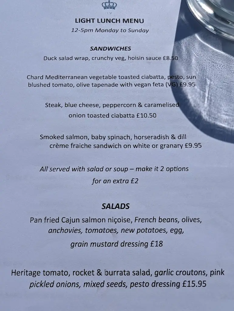 Menu_The King William IV Pub_East Horsley_immagine_2