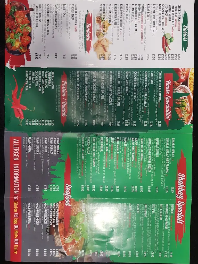 Menu_Shahbaz Taste Of India_East Horsley_image_2