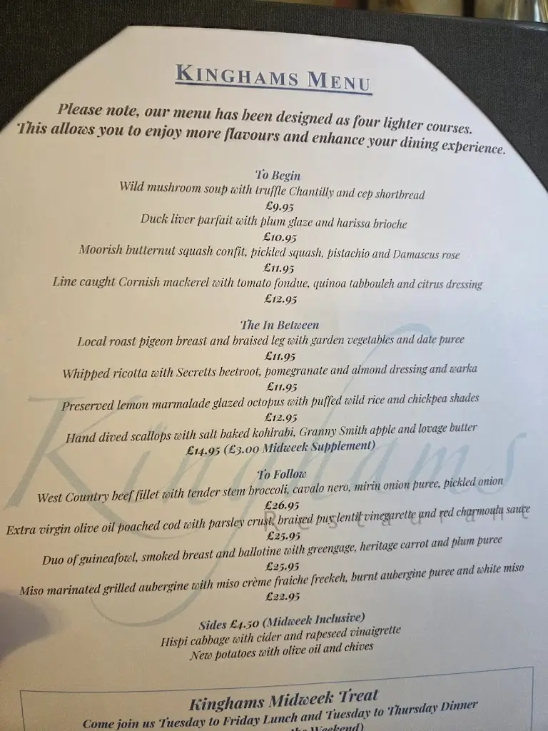Menu_Kinghams Restaurant_East Horsley_image_1