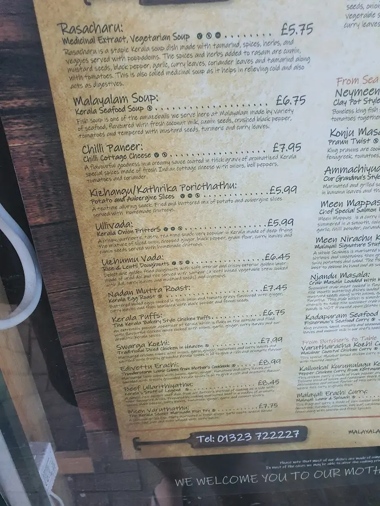 Menu_Malayalam Mother's Cuisine Kerala_East Sussex_image_2