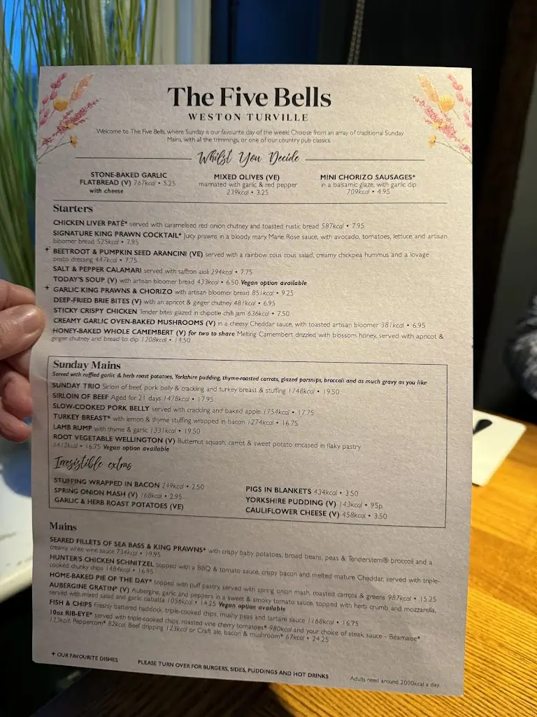Menu_The Five Bells_Aston Clinton_image_2