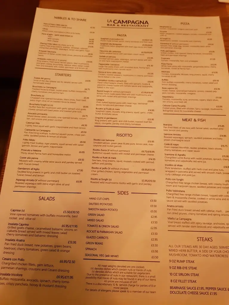 Menu_La Campagna_Eastington_image_2