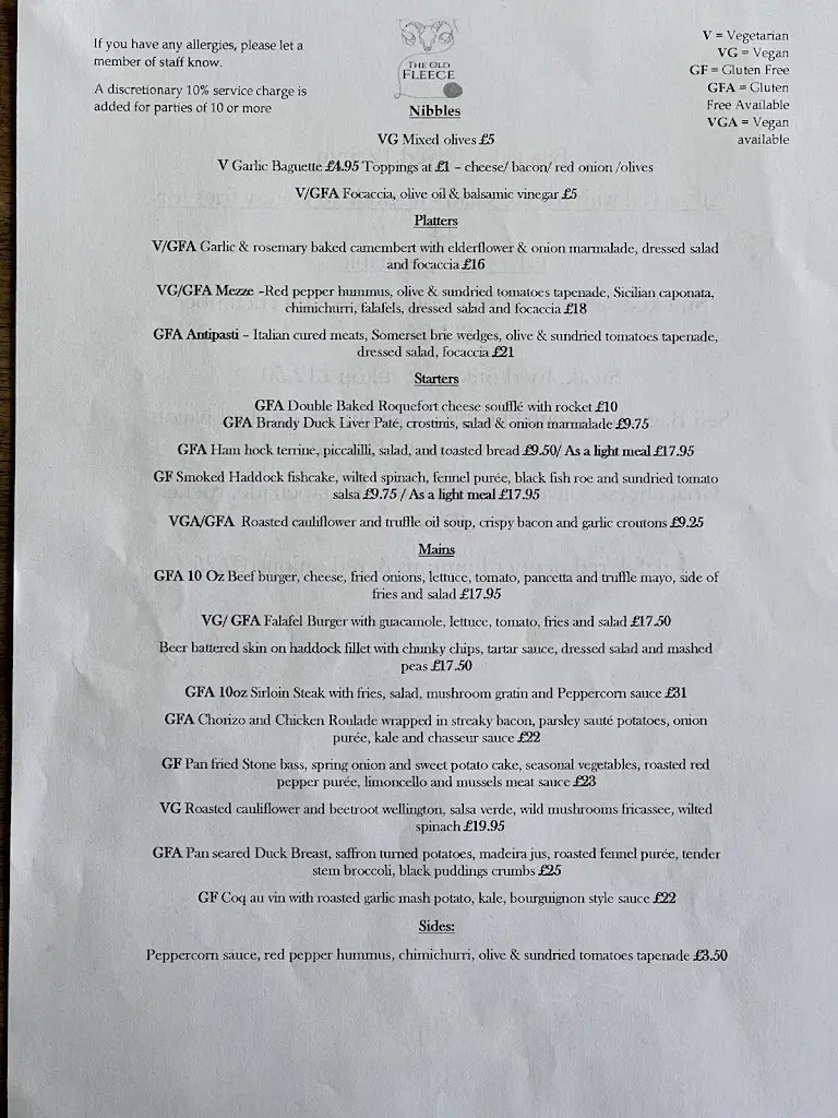 Menu_The Old Fleece_Eastington_immagine_2