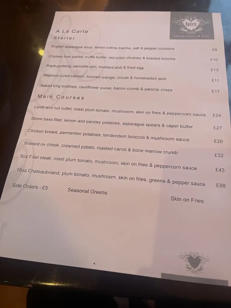 Menu_Spirit Restaurant & Lounge_Eattington_image_1