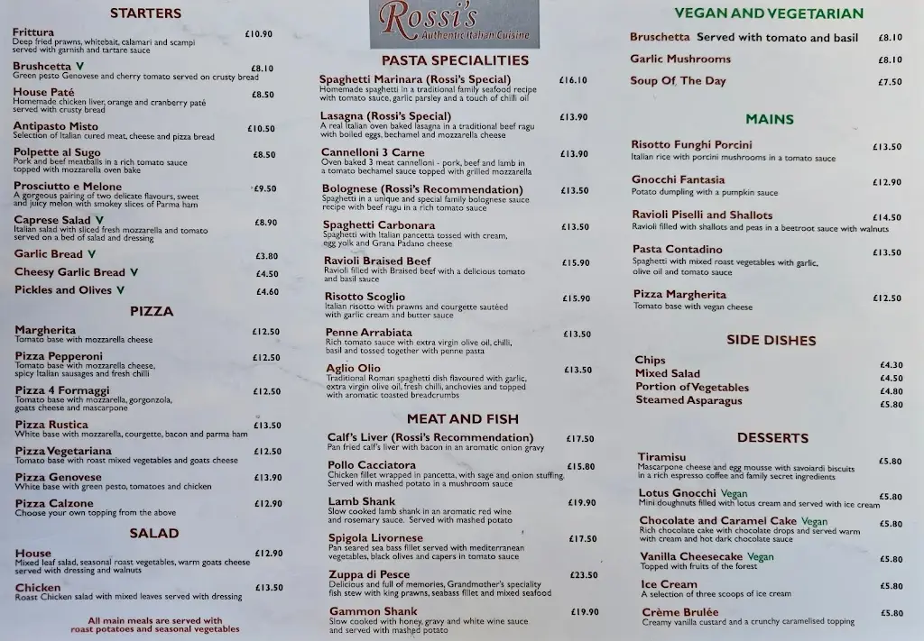 Menu_Rossi's Eastbourne_Eastbourne_image_1