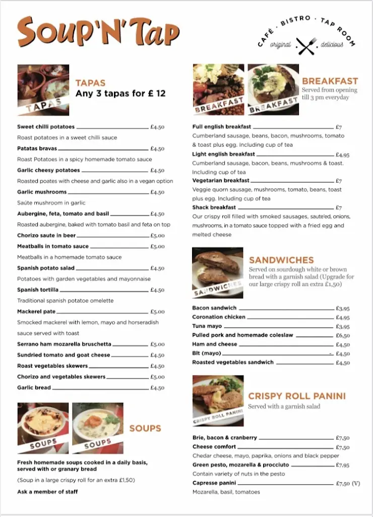 Menu_Soup N Tap / Soup Shack_Eastbourne_immagine_1