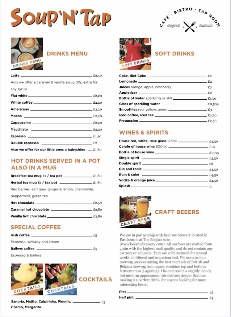 Menu_Soup N Tap / Soup Shack_Eastbourne_immagine_2