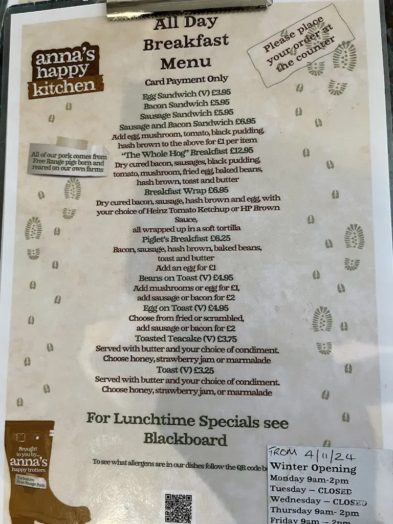 Menu_Anna's Happy Kitchen_Eastrington_image_1