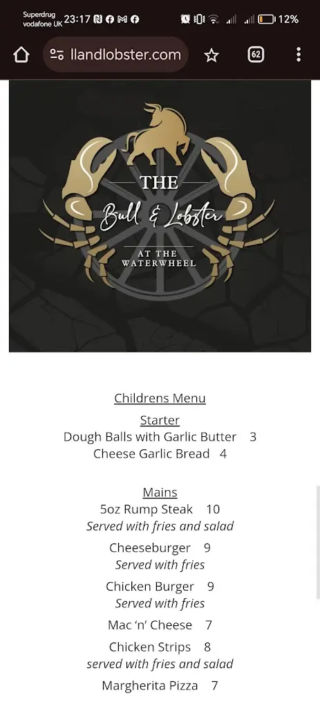 Menu_The Bull & Lobster_Eastrington_image_3