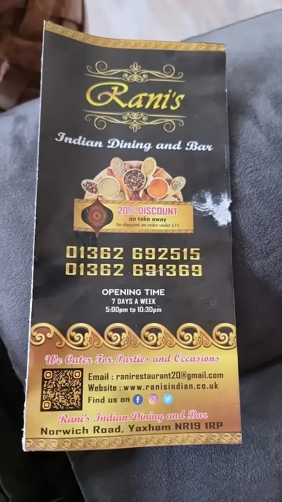 Iain Wooding_Rani's Indian Dining_East Dereham_recensione