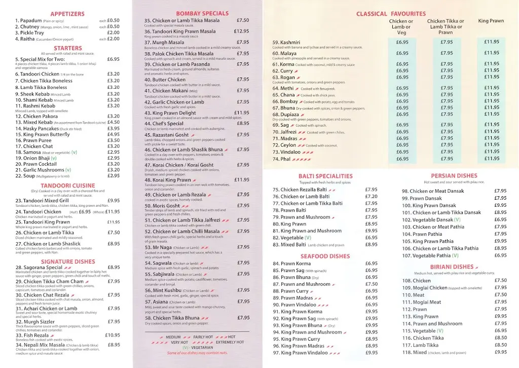 Menu_Bombay Tandoori_East Dereham_immagine_1