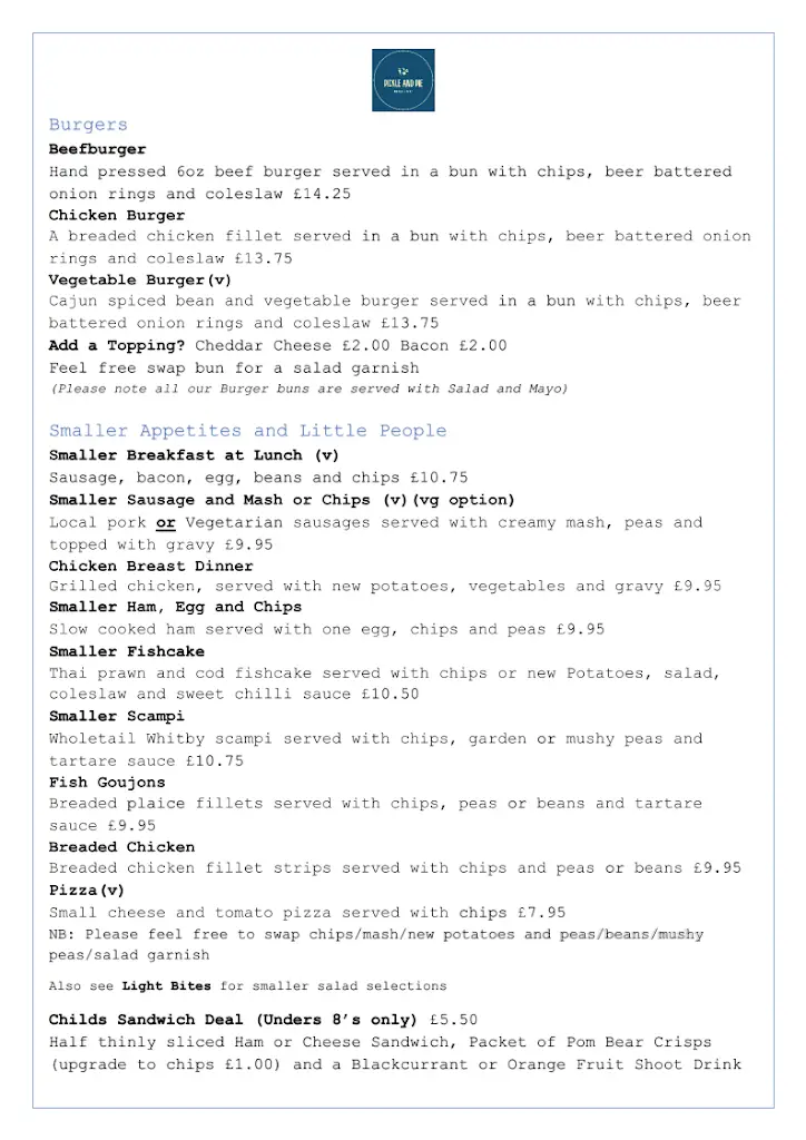 Menu_Pickle and Pie_East Dereham_image_1