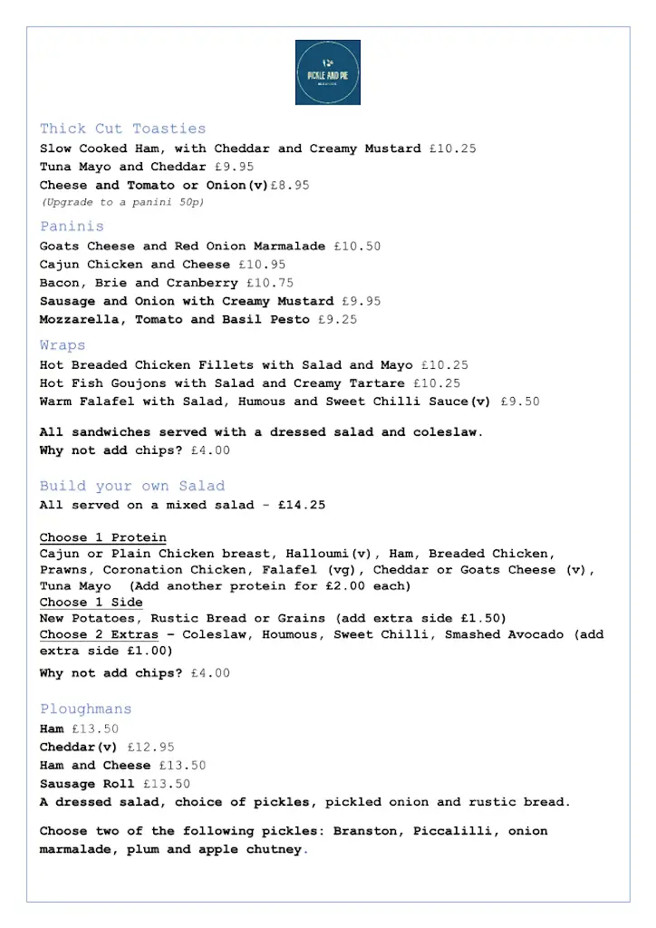 Menu_Pickle and Pie_East Dereham_image_4