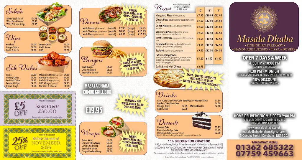 Menu_Masala Dhaba_East Dereham_image_1