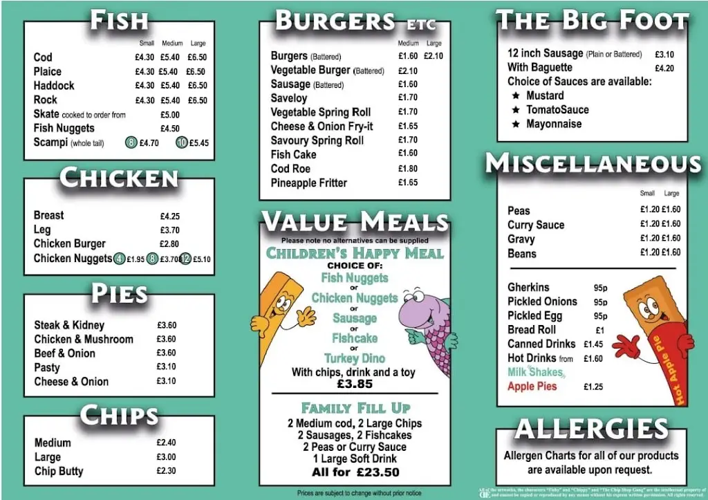 Menu_The Perfect Catch_East Dereham_image_1