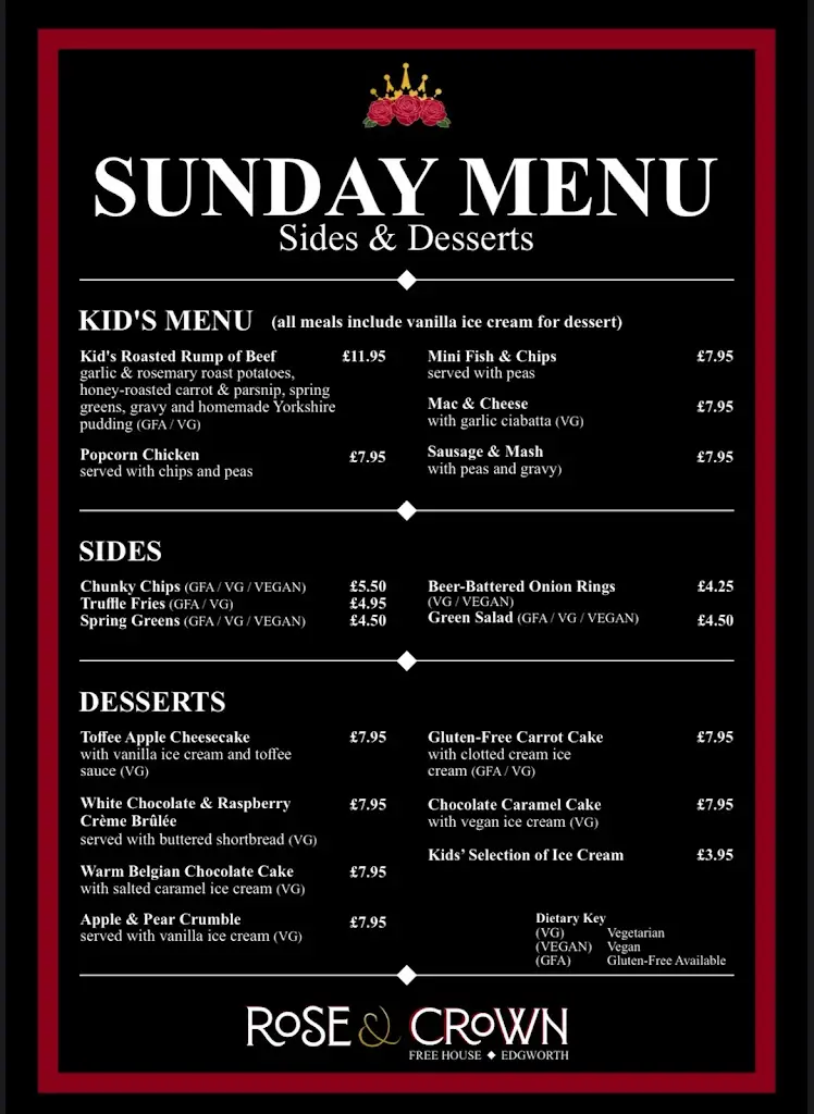 Menu_Rose & Crown Pub Edgworth_Edgworth_image_3