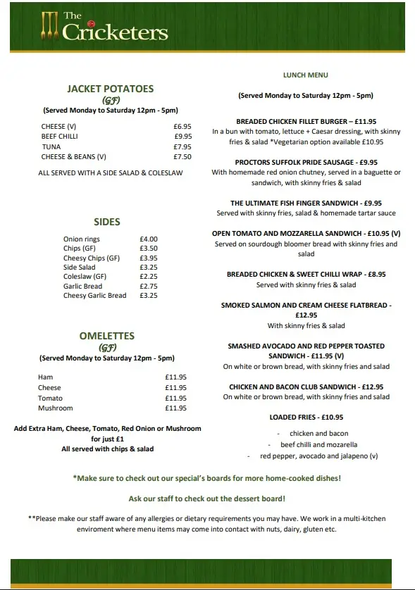 Menu_The Cricketers_Eight Ash Green_image_1