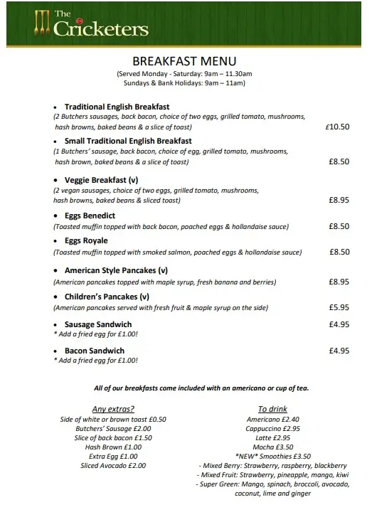 Menu_The Cricketers_Eight Ash Green_image_2