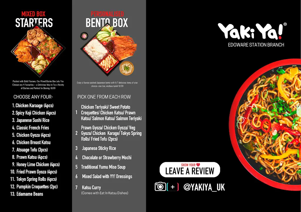 Menu_Yaki Ya! Edgware Station_Edgware_image_2