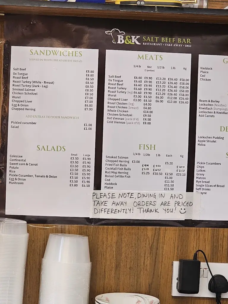 Menü_B & K Salt Beef Bar & Restaurant_Edgware_Bild_1