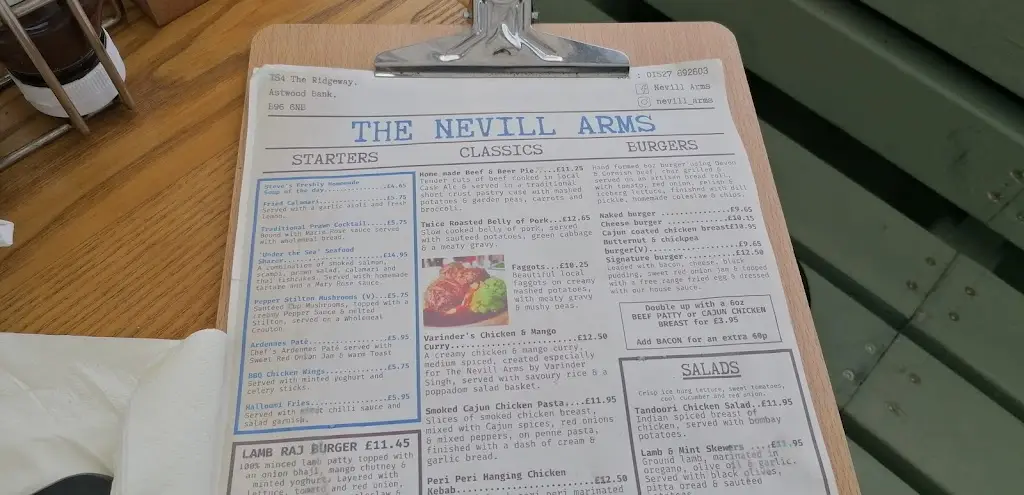 Menu_The Nevill Arms_Astwood Bank_image_4