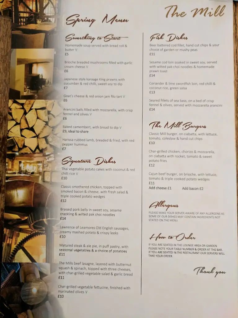 Menu_The Mill at Worston_Eccleshall_image_3