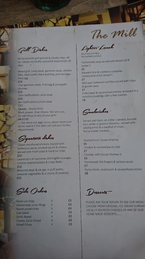 Menu_The Mill at Worston_Eccleshall_image_4