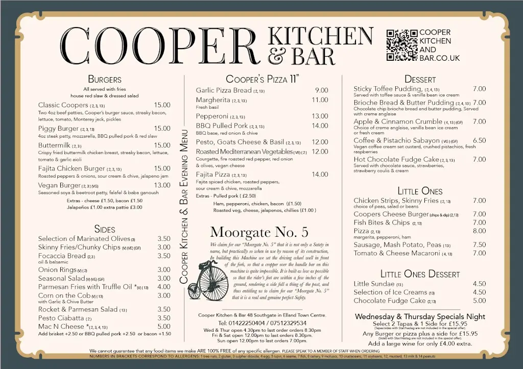 Menu_Cooper Kitchen & Bar Ltd_Elland_immagine_2