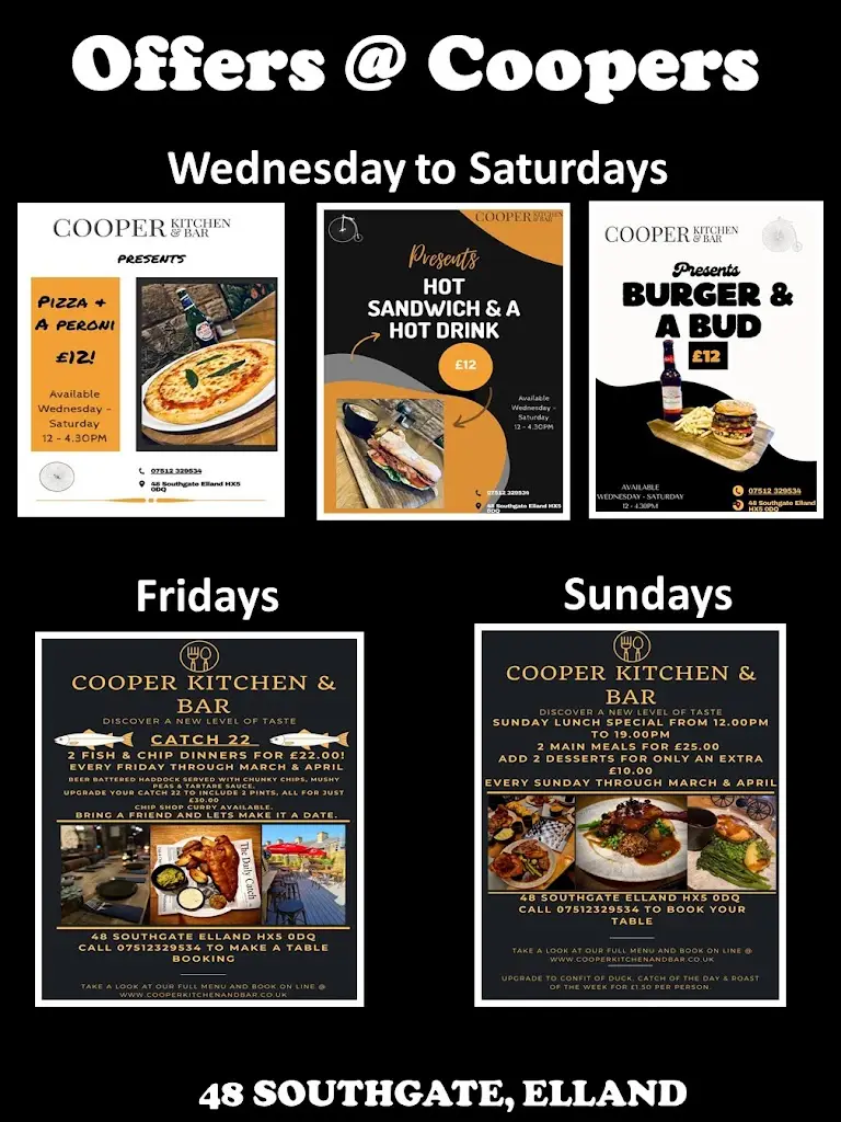 Menu_Cooper Kitchen & Bar Ltd_Elland_immagine_4