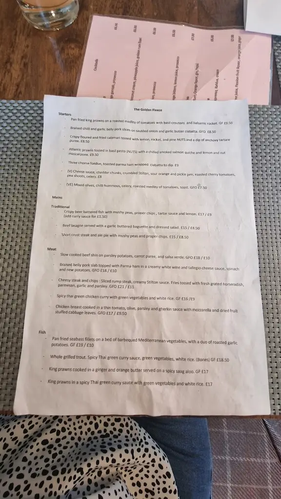 Menu_The Golden Fleece_Elland_image_2