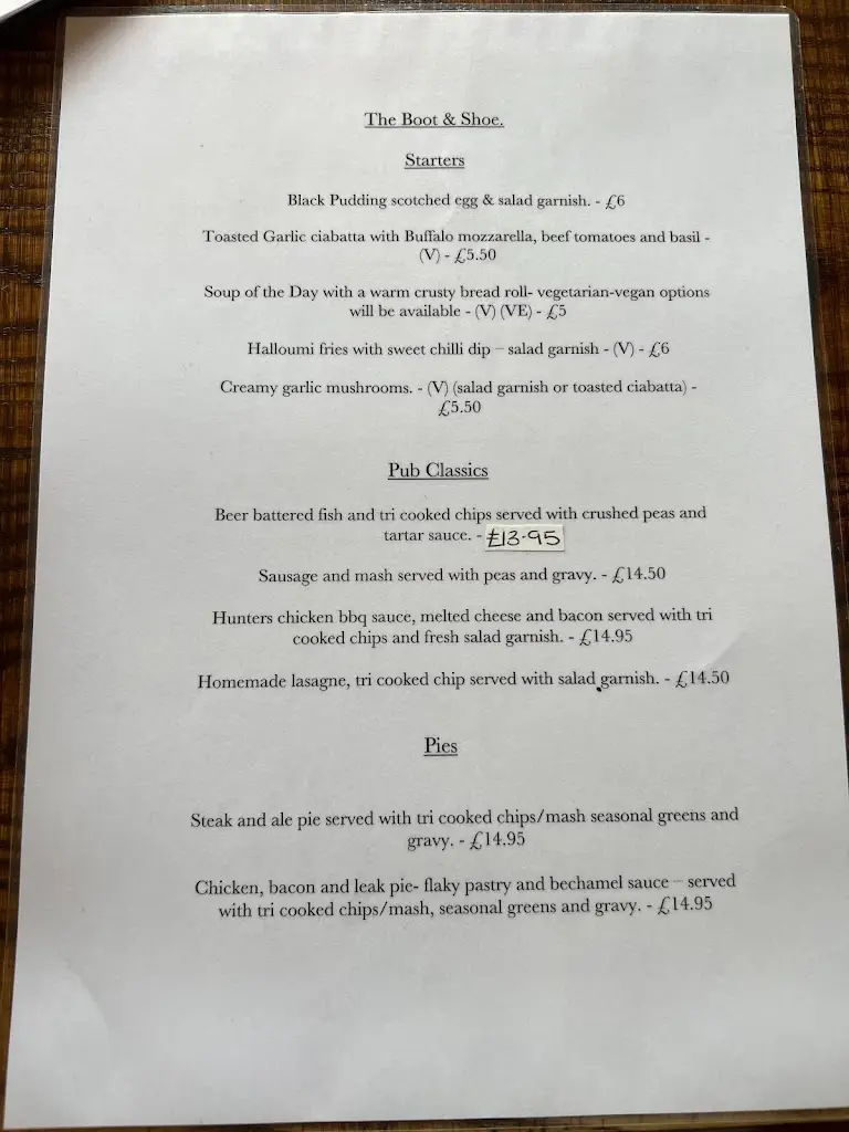 Menu_The Boot & Shoe, Elswick_Elswick_image_2