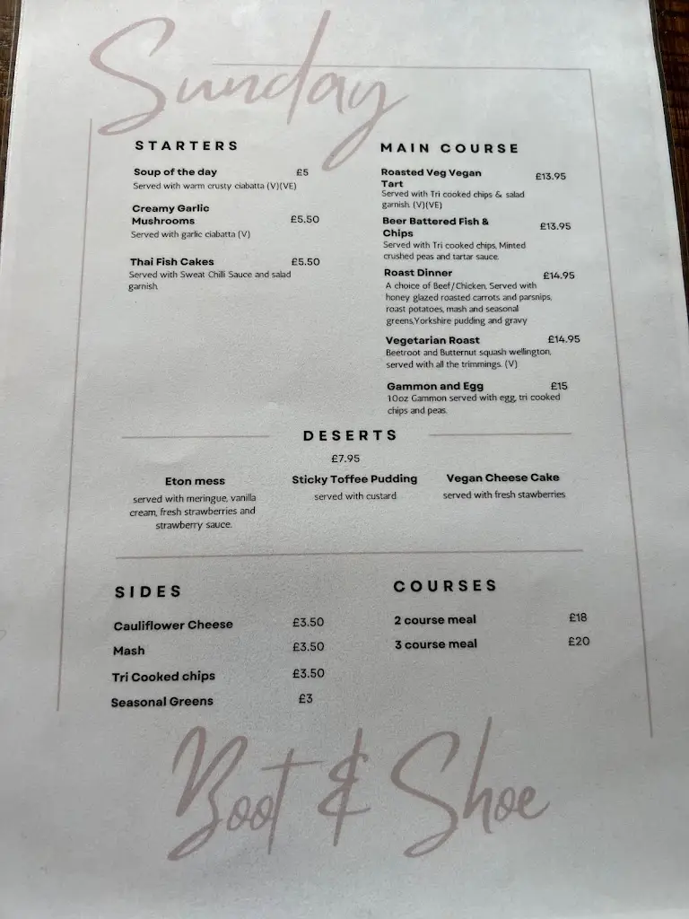 Menu_The Boot & Shoe, Elswick_Elswick_image_4